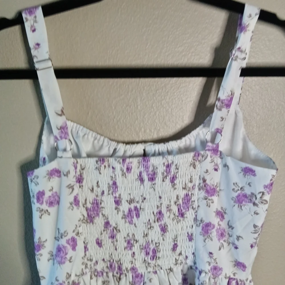 Scarlet Darkness Floral Corset Dress Green Purple Cami Small - Picture 7 of 14
